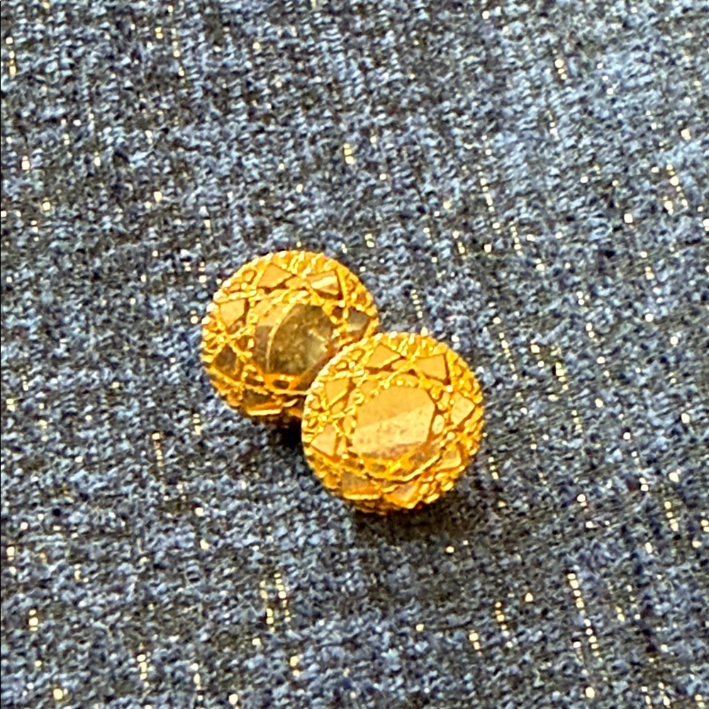 Elegant Gold-Tone Textured Earrings